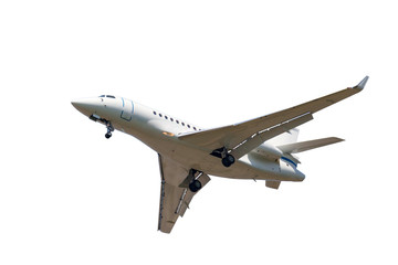 white plane with the gear