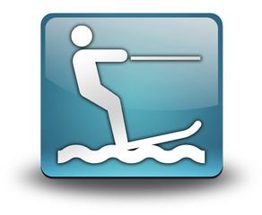 Light Blue 3D Effect Icon "Water Skiing"