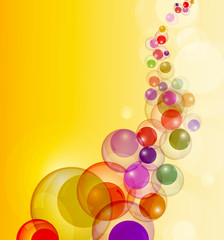 Abstract colorful bubbles stream background