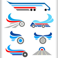 Abstract Transport Symbols and Icons