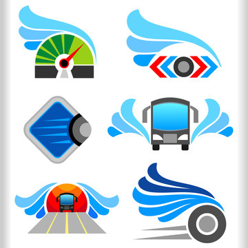 Abstract Transport Symbols and Icons