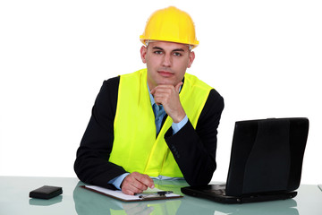Engineer working on-site
