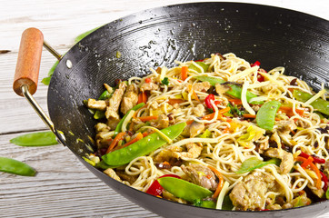 Asian noodles with meat