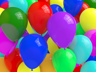 Many colorful balloons