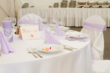 detail of a wedding dinner setting