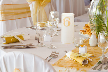 table set for a wedding dinner