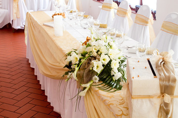 wedding table with flowers