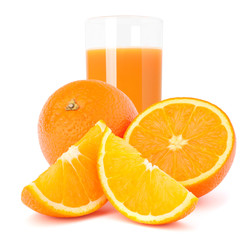 Orange  juice glass  and orange fruit
