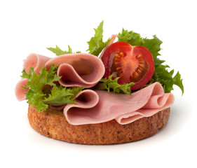 healthy sandwich with vegetable and smoked ham