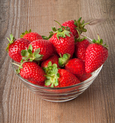 Appetizing strawberry in the bowl.