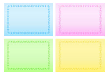 Greetings Cards with Calligraphic Border in Four Colors