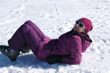 Fototapeta na wymiar winter woman ski