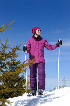 winter woman ski