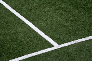 Fototapeta premium White stripe on the soccer field