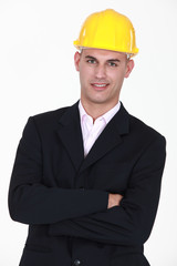 Engineer with his arms crossed