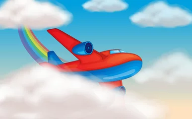 Poster vliegtuig in de lucht © GraphicsRF