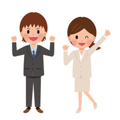 ビジネススーツの男女