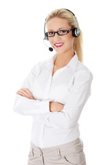 Young call-centre assistant