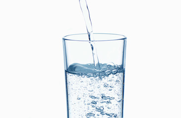 with a glass of water