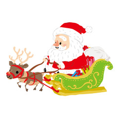 Santa and reindeer