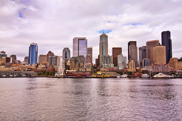 Naklejka premium Seattle Downtown from Ferry
