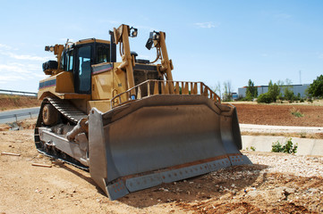 excavadora bulldozer - obrazy, fototapety, plakaty