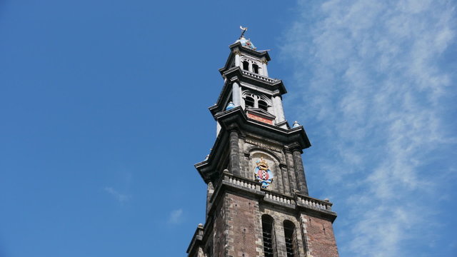 Amsterdam Wester Church tower timelapse