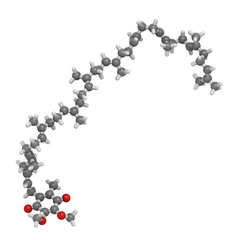 Coenzyme Q10 (ubiquinone) molecule, chemical structure