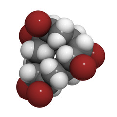 Hexabromocyclododecane flame retardant molecule