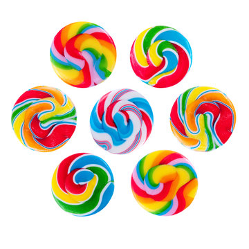 Some colorful lollipops, isolated