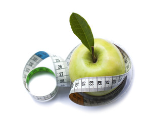 pomme verte et centimètre régime poids