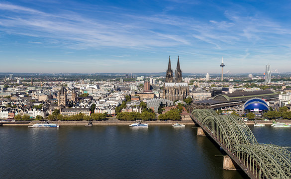 130x70cm Paul Sinus Köln Skyline Cologne Hohenzollern Brücke DESIGNBILDER 