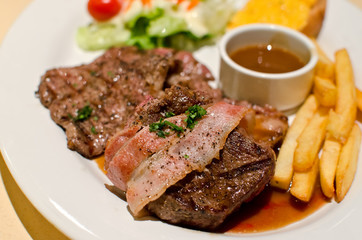 Closeup of grilled steak