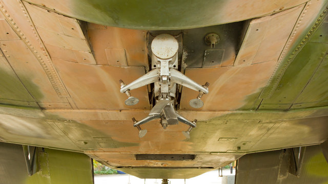 Bomb bay of an old aircraft used in the Vietnam war