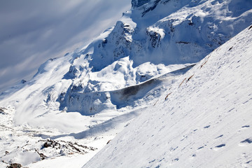 Winter snow mountain landscape