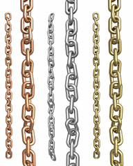 Three type of metal chains