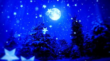 New Year Snow Christmas and Moon 3 - Powered by Adobe