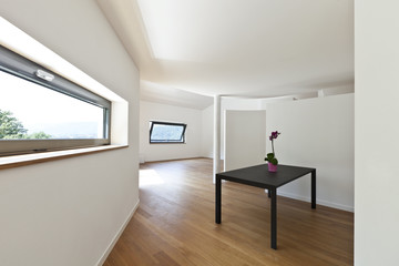 interior modern house, empty room with black table