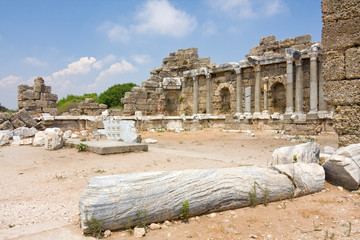 Old ruins in Side, Turkey