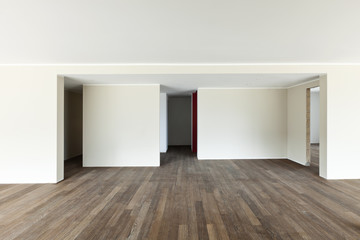 modern interior, wide empty apartment, wall white