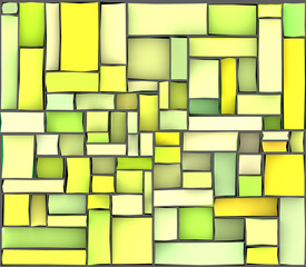 Obraz premium green yellow abstract pattern tile mosaic surface backdrop