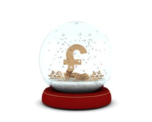 Snow globe with golden pound