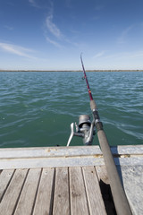 fishing rod in river