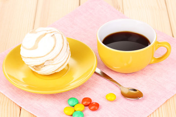 Easy marshmallow on wooden table