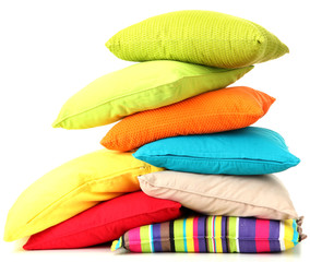 Colorful pillows isolated on white