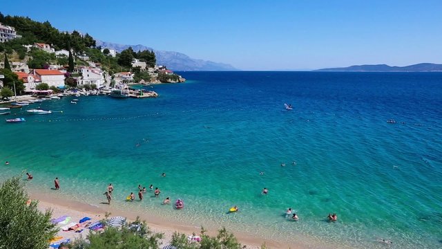 Beautiful Adriatic Beach and Lagoon with Turquoise Water