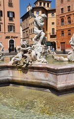 Fototapeta na wymiar Fontanna Neptuna na Piazza Navona w Rzymie
