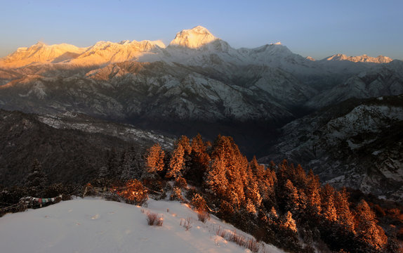Himalayan Poon Hill Winter scenem- Nepal