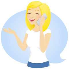 Happy girl talking on the phone