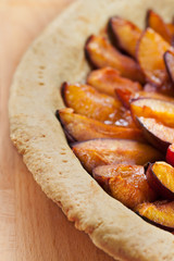 Homemade sweet plum tart cake